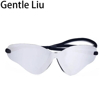 Oversized Punk Rimless Sunglasses | Y2K UV400 Mirror Lens Shades