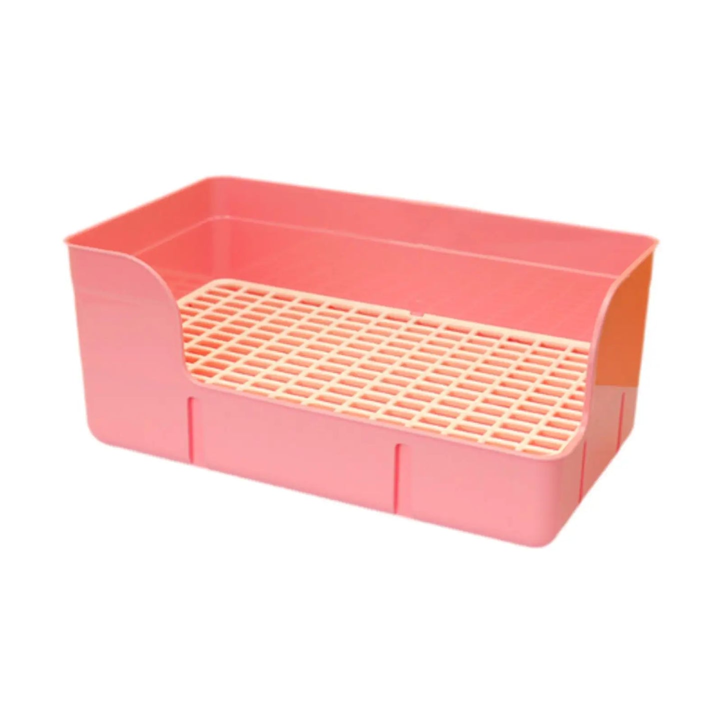 Rabbit Litter Box for Cage Pee Pan Tray Anti Splashing Bedpan Grid Litter Pan for Bunny Chinchillas Rats Ferrets Small Animals