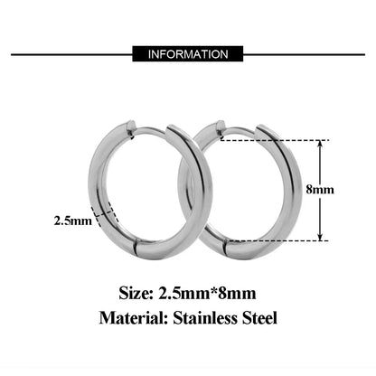 10pc 18K PVD Gold Plated Hoop Earrings Set | Unisex Punk Hip Hop Jewelry