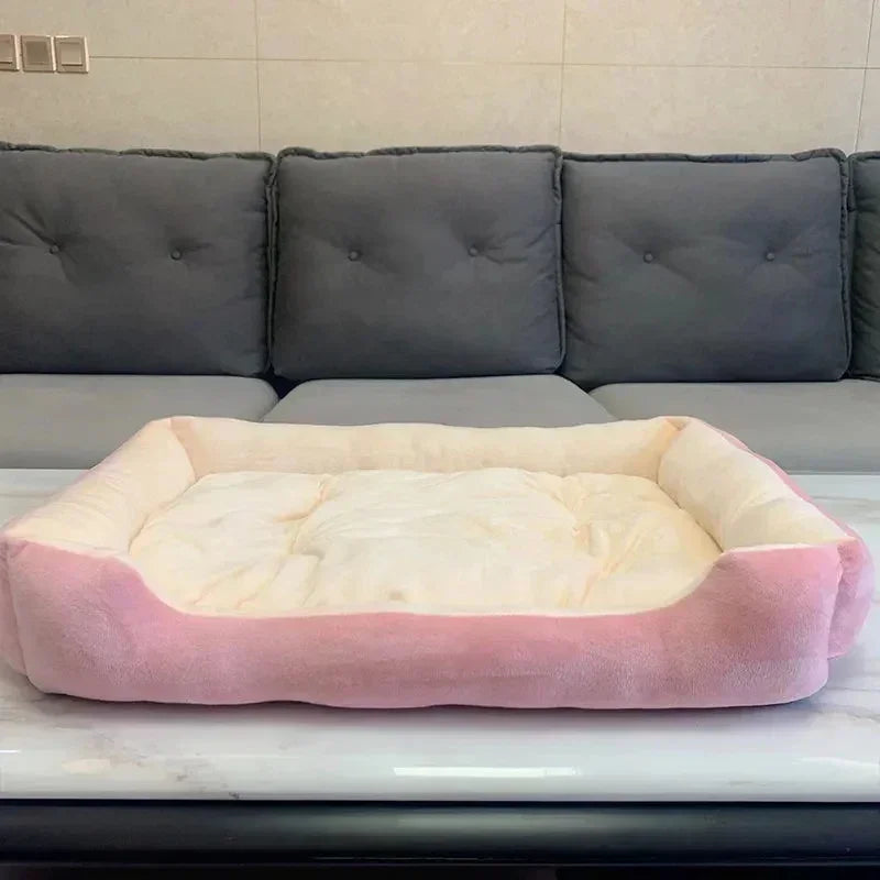 Large Calming Pet House Donut Bed - Long Plush Deep Sleep Warm Cushion for Small Dogs, Puppy Chihuahua & Cat Mat