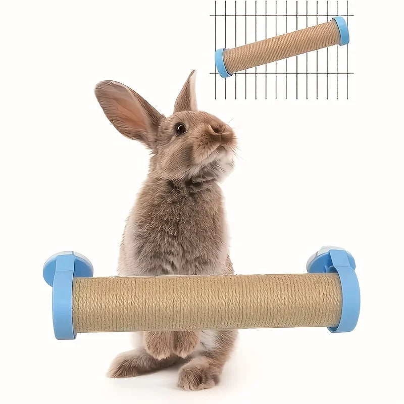 Adjustable Angle Rabbit Scratch Post | Natural Sisal Rabbit Claw Scratcher, Interactive Climbing, Scratch Toy for Rabbits, Cats