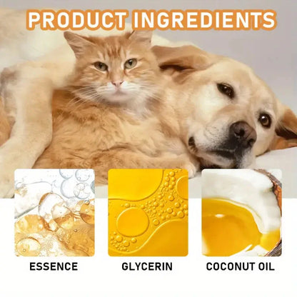 Pet Hair Smoothing Care Spray, Containing Gentle Ingredients, Deeply Moisturizes and Hydrates the Hair. Just One Spray Can Soften and Make Your Pet's Fur Smoother and Shinier.