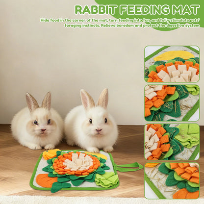Rabbit Foraging Mat Small Animal Feeding Toy for Hedgehogs Guinea Pigs Chinchilla Snuffle Mat Small Pet Bunny Blanket