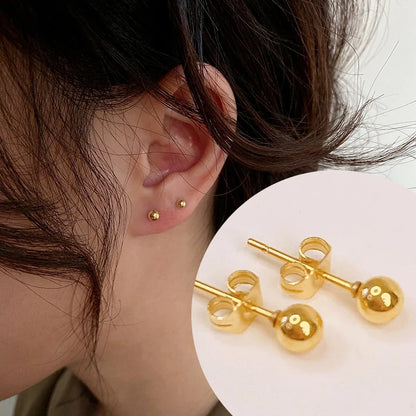 Multicolor Stainless Steel Ball Stud Earrings | Unisex Fashion Jewelry Gift