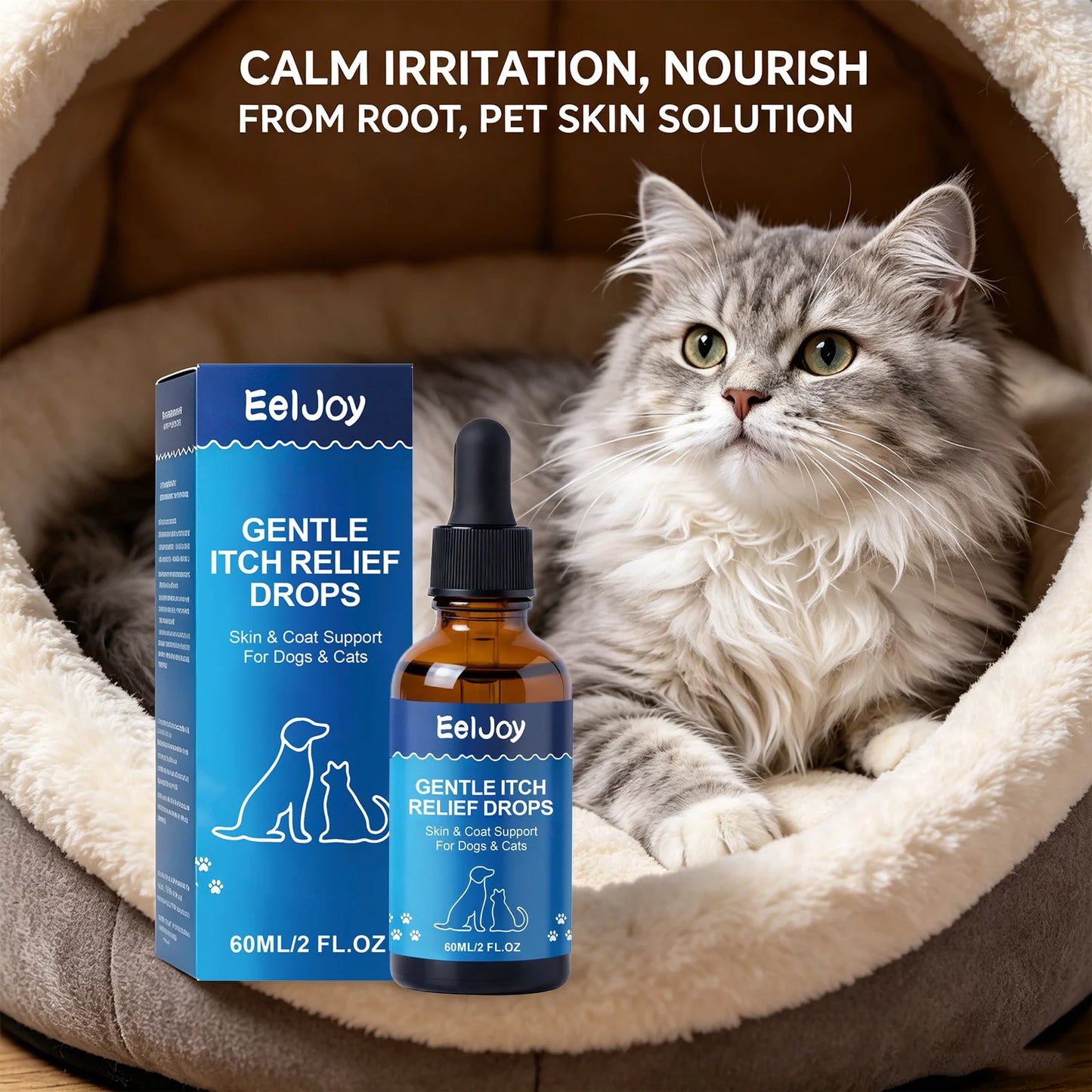 Pet Skin Care Drops Nourishing Fur Relieve Itching & Discomfort Reduce Scratching Moisturizing Gentle Pet Skin Soothing Liquid