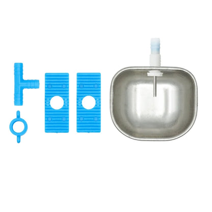 1Pcs Rabbit Water Bowl Farm Rabbit Automatic Drinker Rabbit Cage Fix Cup Raising Fox Mink Stainless Steel Plastic Drinking Bowl