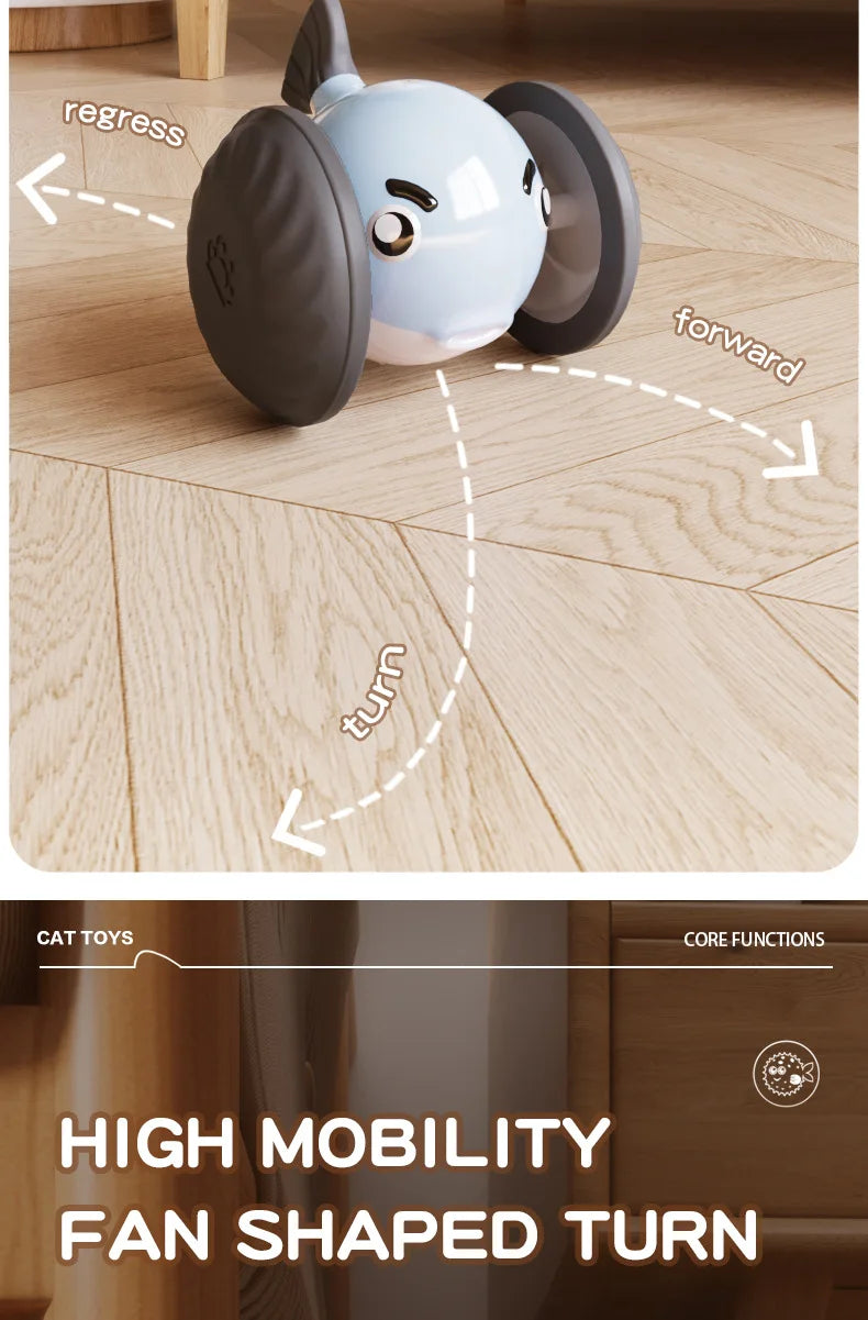 New pet self entertainment toy car, cat teasing tool, electric flying fish, intelligent running car, cat toy
