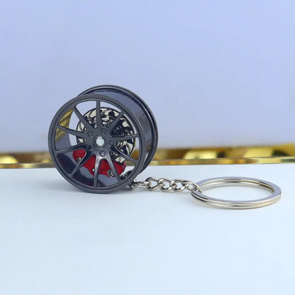 3D Car Tire Brake Disc Keychain | Fidget Toy Key Ring