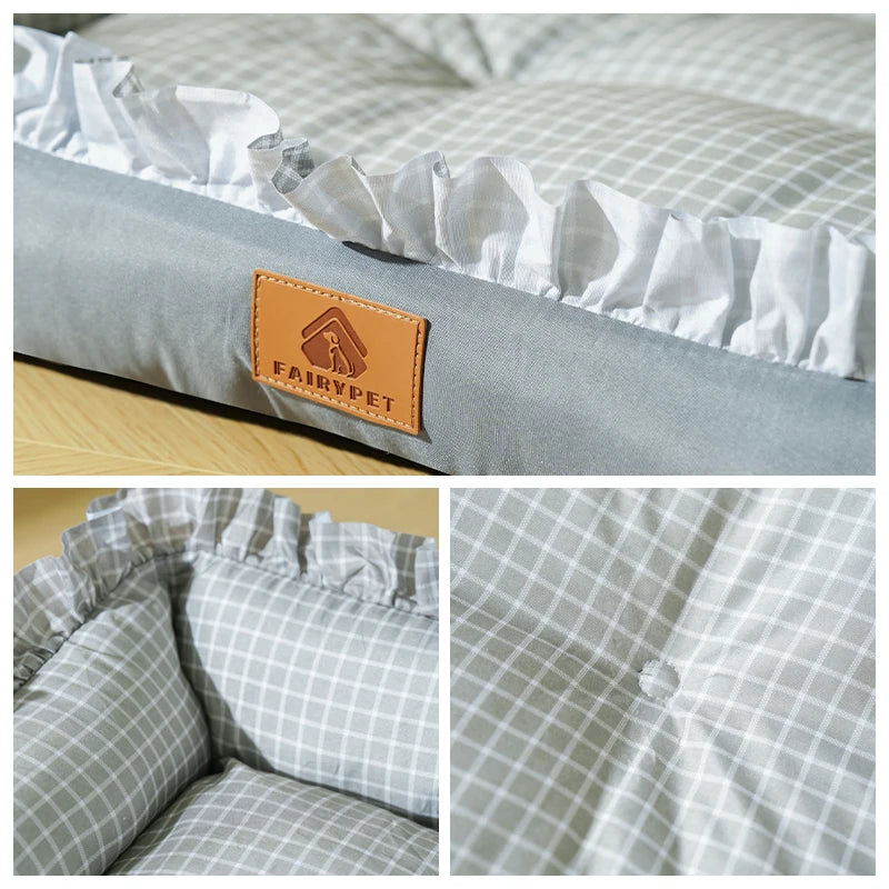 Dog Beds for Small Medium Large Dogs & Cats,Winter Pet Bed, Wide Side Fancy Design,Soft Calming Sleeping Warming Puppy Bed