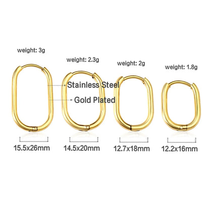 LUXUSTEEL U-Shaped and Geometric Hoop Earrings | Anti-Allergy Stainless Steel Earrings for Women and Men