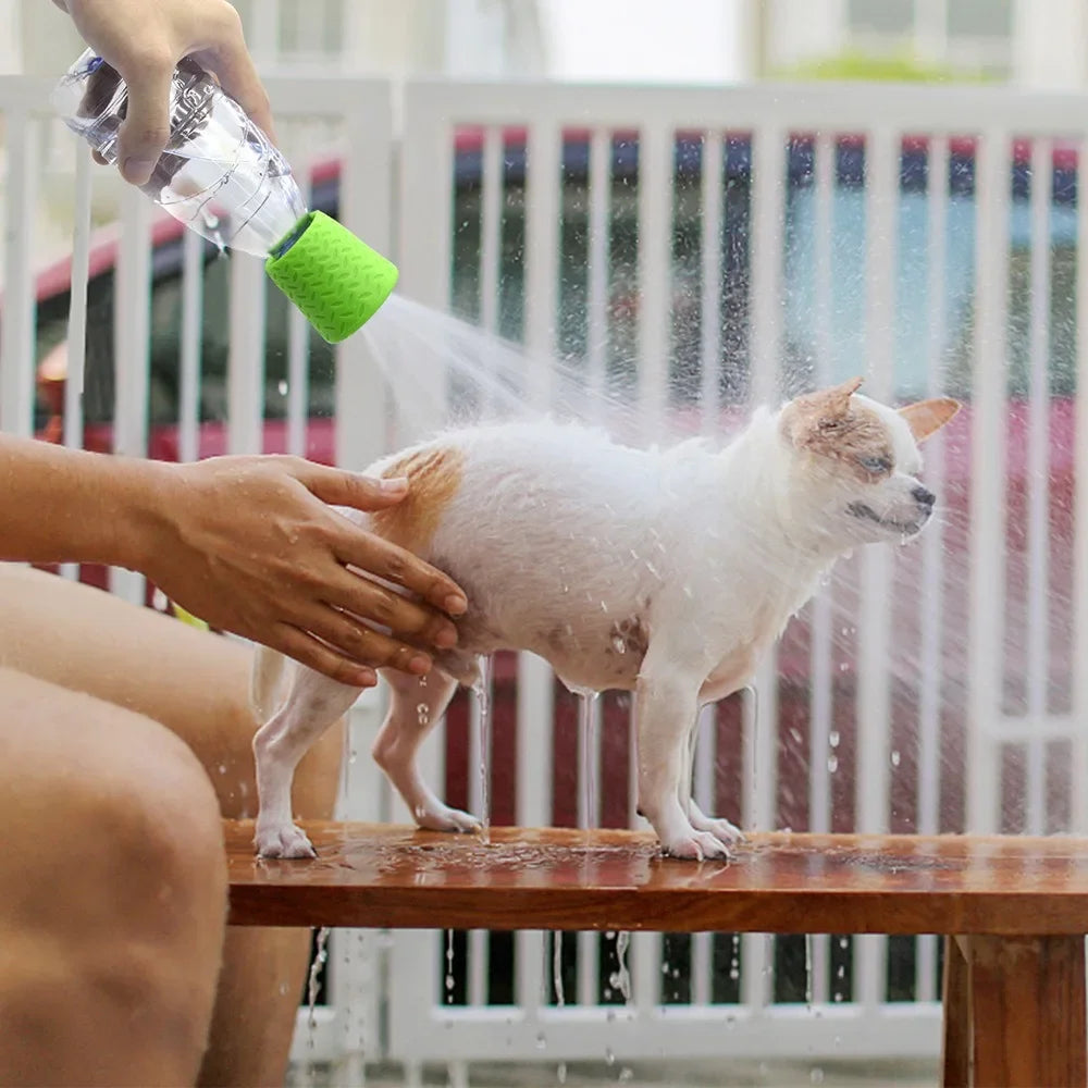 Pet Shower Silicone Portable Pet Shower Head Outdoor Cat and Dog Shower Cleaning Supplies Portable Universal Water Bottle