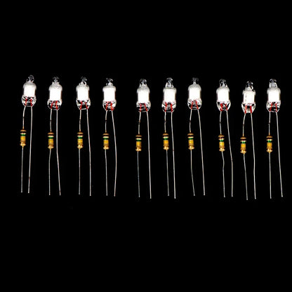 10Pcs Neon Light Bulbs 4x10mm 5x13mm 220V | Main Power Indicator with Built-in Resistor