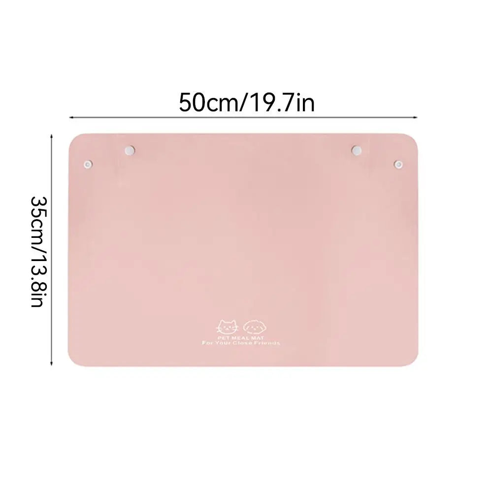 PU Leather Pet Feeding Mat Spill Proof Waterproof Oil Resistant Non Slip Bowl Holder Easy Clean Floor Protector for Dogs Cats