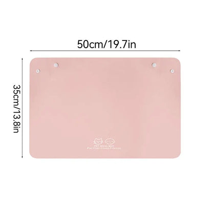 PU Leather Pet Feeding Mat Spill Proof Waterproof Oil Resistant Non Slip Bowl Holder Easy Clean Floor Protector for Dogs Cats