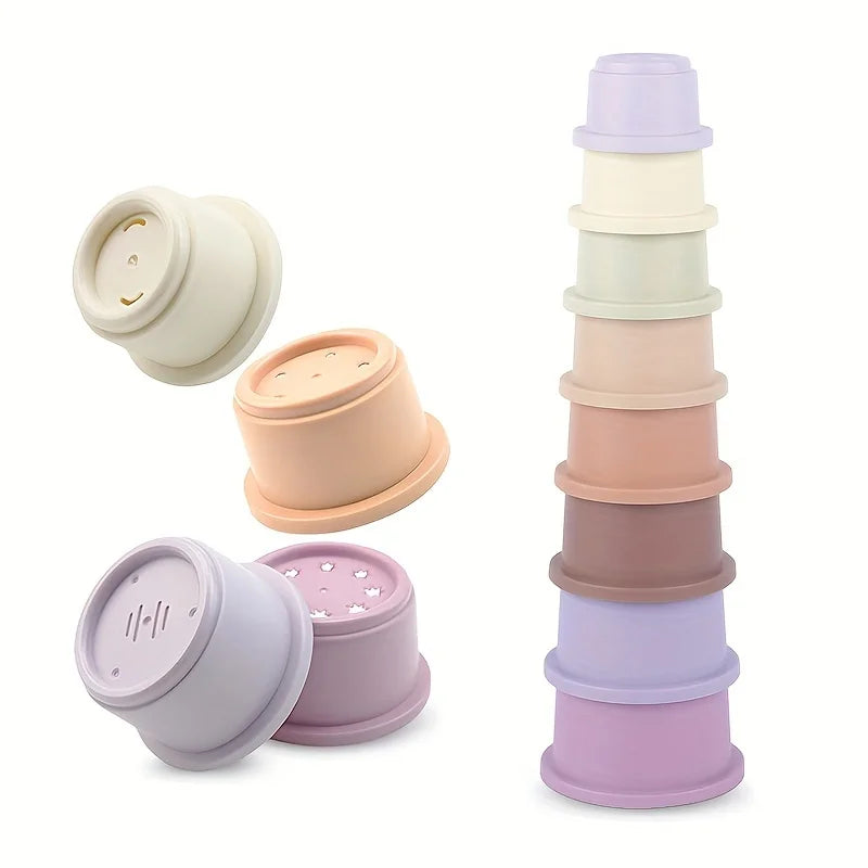 Bunny Stacking Cups Toy Rabbits Multi-colored Reusable Small Animals Puzzle Toys For Hiding Food Playing Small Animals Pet Toys