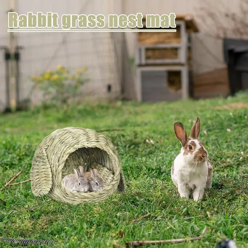 Bunny Grass House Hand Crafted Bunny Hut Comfortable Natural Grass Hideaway And Playhouse For Rabbits And Guinea Pigs Hut