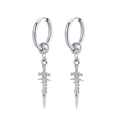 Fashion Punk Gothic Stainless Steel Drop Earrings | Unisex Stud Earrings for Men Women