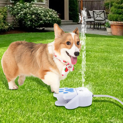 Pet Water Fountain Step on Dog Drinking Fountain Paw Activated Puppy Sprinkler Step on Pet Drinking Dispenser for Outdoor Garden