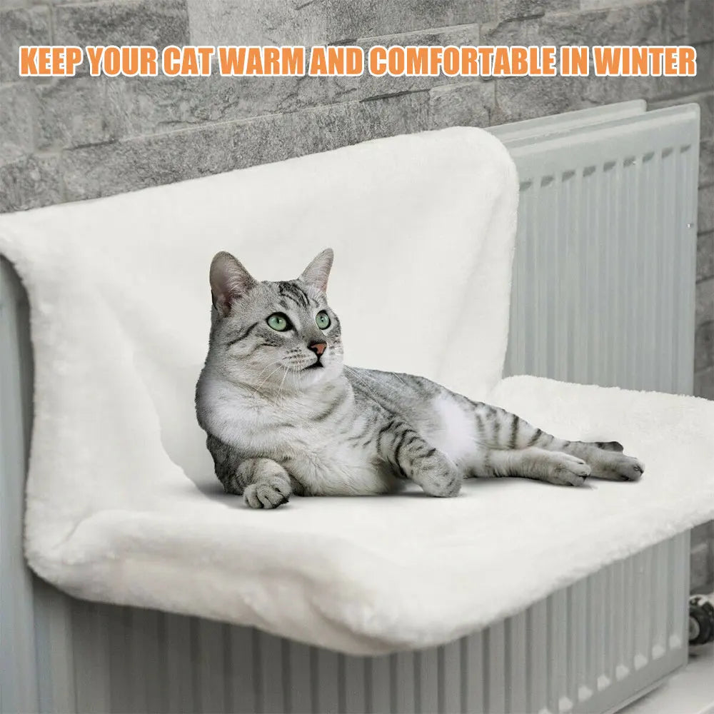 Cat Hanging Bed Pet Animal Radiator Bed Warm Fleece Basket Cradle Hammock Metal Iron Frame Removable Cat Hammock