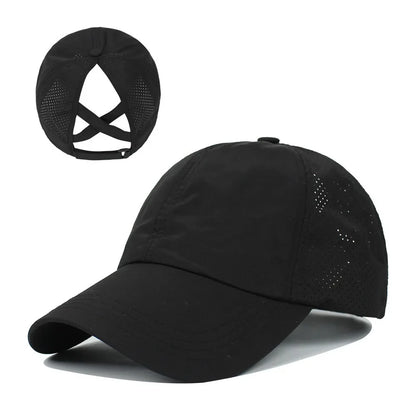 Women's High Ponytail Mesh Baseball Cap | Quick-Dry Breathable Sun Hat for Outdoor Sports