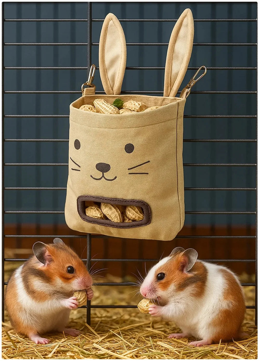 New Rabbit Hanging Hay Bag Shaped Feeding Feed Package Convenient Multiple Colors Available Small Pet Supplies