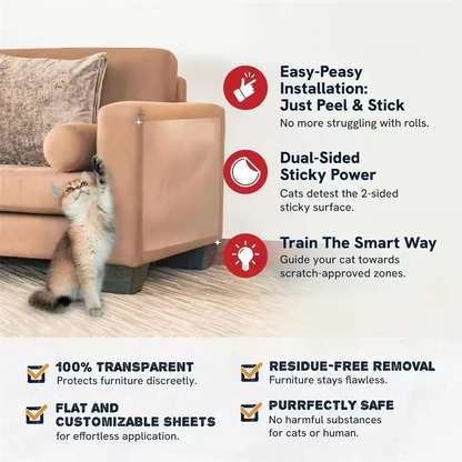 Furniture Scratch Resistant Table Mat Anti Cat Scratch Sofa Sticker PVC Transparent Anti Dog Bite Protective Pad