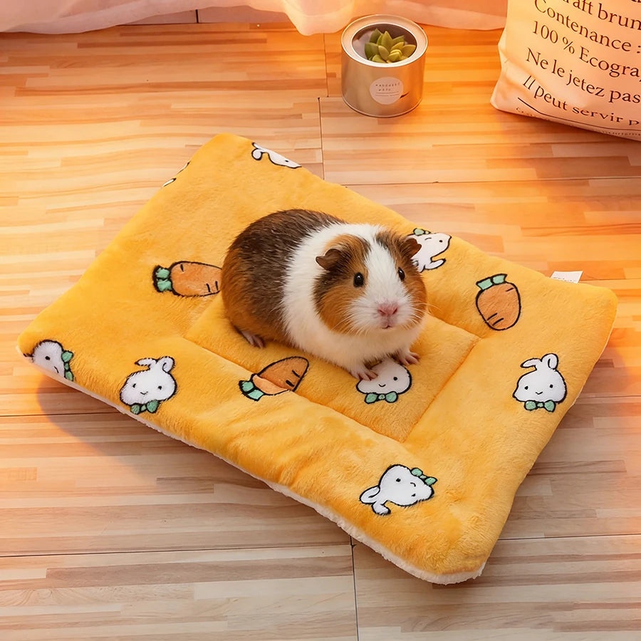 Warm Rabbit Bed Mat Chinchilla House Nest Hamster Accessories Winter Comfortable Small Animal Guinea Pig Cages Squirrel Hedgehog