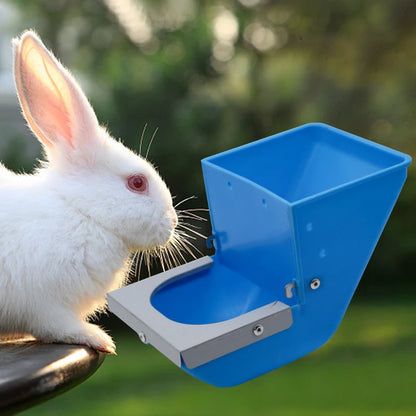 1Pc Blue Rabbit Feed Box Hopper Rabbit Cage Hanging Feed Trough Hamster Bunny Guinea Pig Eating Drinking Bowl Livestock Supplies