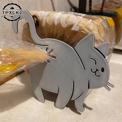 2pcs 3D Cat Butt Bread Bag Clip | Novelty Kitchen Gadget for Sealing Snack Bags