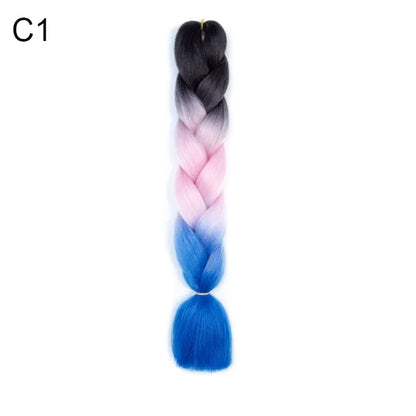24-Inch Yaki Braids Ombre Jumbo Braiding Hair | Green Synthetic Hair Extensions for DIY Styles