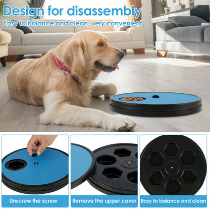 Round Dog Nail Scratch Board 360° Rotating Dog Scratch Pad with Snack Compartments Interactive Pet Toy Pet Supplies Accessories