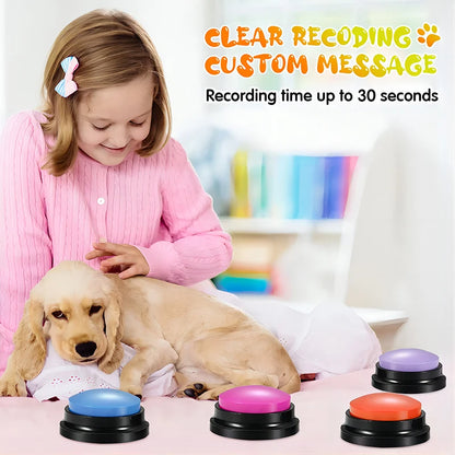 Pet Communication Button Recordable Talking Training Buzzer Cat Dog Toys Talking Starters  Speaking Button Portable Pet Supplies