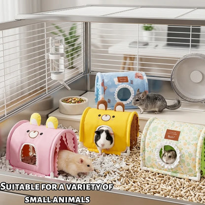Small Animal Tunnel Hideout Cute Bed Cave Toy for Guinea Pig Rabbit Ferrets Hedgehog Rat Chinchilla Cage Accessory