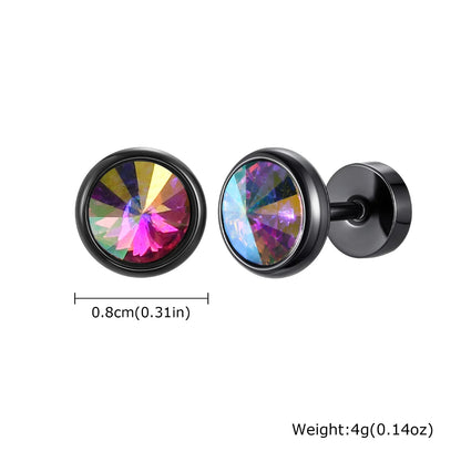 Anti Allergy Round Zircon Stud Earring for Men | AAA CZ Stainless Steel Hip Hop Classic Jewelry