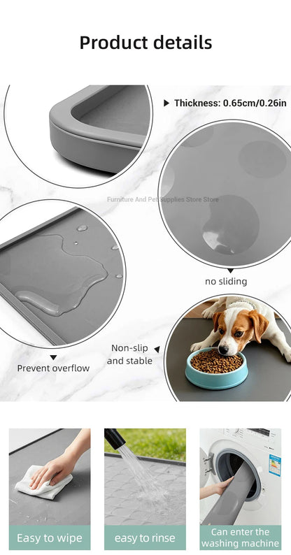 Pet Placemat Nonspill Easy to Clean Foldable Cat and Dog Feeding Mat Silicone Non-slip Waterproof Pet Mat