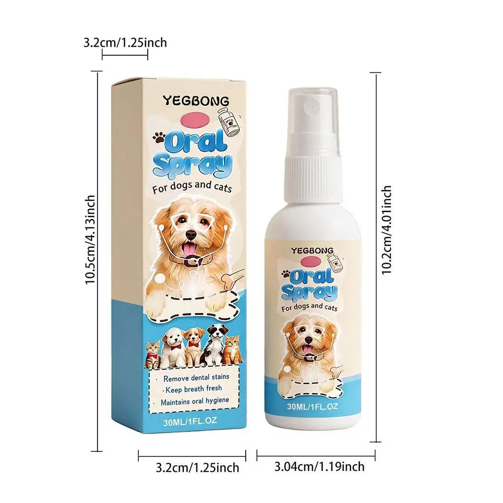 Pet Oral Hygiene Spray,Teeth Cleaning Spray & Breath Freshener, Helps Reduce Plaque and Tartar, Support Healthy Gums for Pets