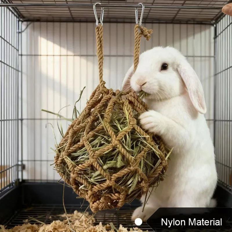 Hanging Rabbit Hay Feeder Ball Holder Food Rack Durable Cage Small Pet Feeding Bowl for Hedgehog Ferret Gerbils Pets Supplies