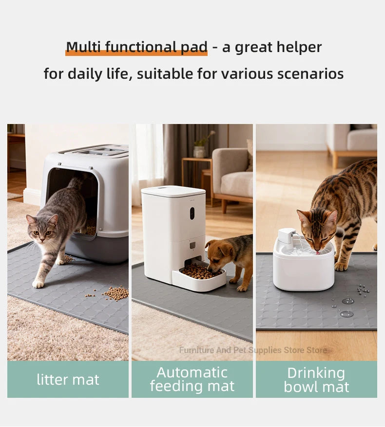 Pet Placemat Nonspill Easy to Clean Foldable Cat and Dog Feeding Mat Silicone Non-slip Waterproof Pet Mat