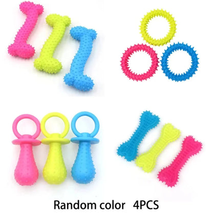 Durable Non Toxic Rubber Small Dog Toys Cute Appearance Biteproof Puppy Teething Chew Toys Interactive Training Play Pet Supplie