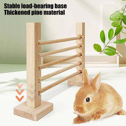 Rabbit Exercise Obstacle Wooden Bunny Agility Equipment Adjustable Height Small Animal Toy Training Games for Pet Habitat Ferret