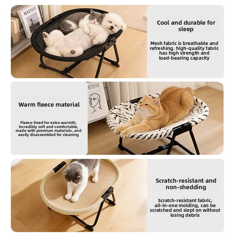Elevated Pet Cot Bed for Dogs & Cats, All Seasons Breathable Pet Bed, Portable Foldable Outdoor Pet Supplies