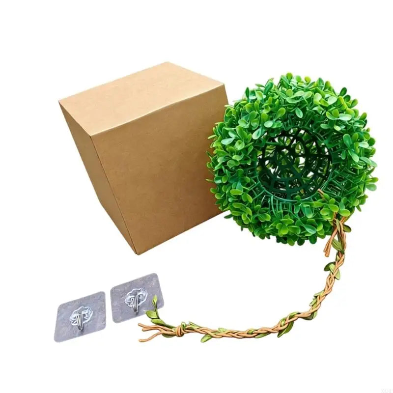 Realistic Artificial Grass Ball With Shelter Cave For Reptiles Terrarium Decoration And Bird Nest Habitat Tanks Landsacpe KXRE