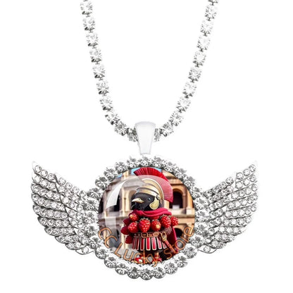 25mm Angel Wing Necklace | Italian Brainrot Pendant Funny Animal Jewelry Gift