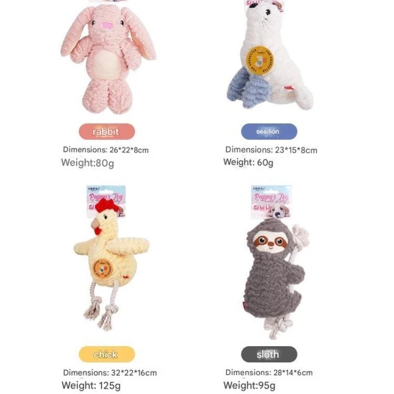 Plush Squeaky Dog Toys for Boredom, Chew Resistant Interactive Puppy Chew Toys for Medium Large Dogs