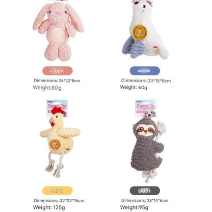 Plush Squeaky Dog Toys for Boredom, Chew Resistant Interactive Puppy Chew Toys for Medium Large Dogs