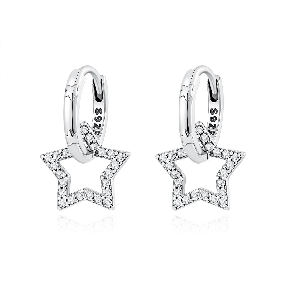 925 Sterling Silver Cherry Butterfly Shining Zircon Stud Earrings | Women's Holiday Charm Jewelry
