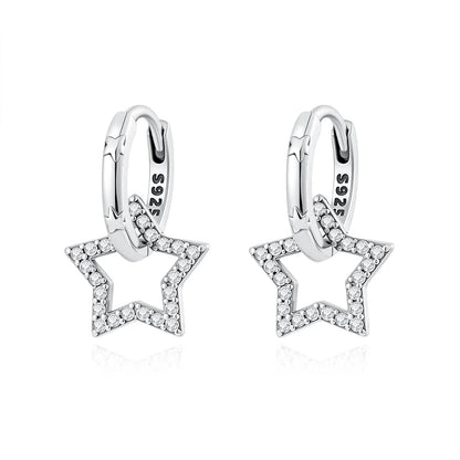 925 Sterling Silver Cherry Butterfly Shining Zircon Stud Earrings | Women's Holiday Charm Jewelry