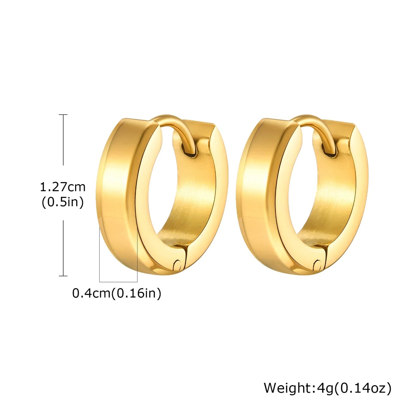 Men Hoop Earrings | Stainless Steel Small Huggies Earrings for Daily Wear