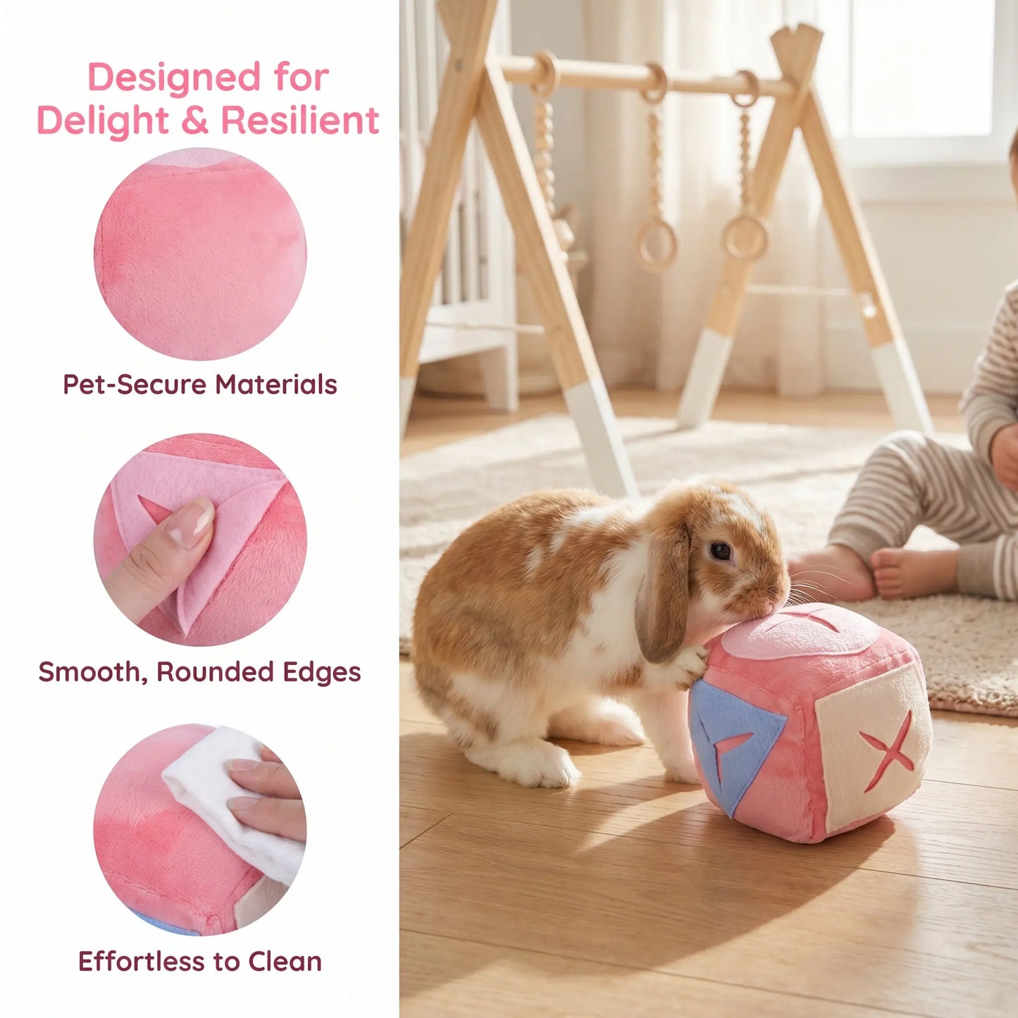 Rabbit Foraging Snuffle Ball Dispenser Rolling Slow Feeding Exercise Enrichment Interactive Indoor Bunny