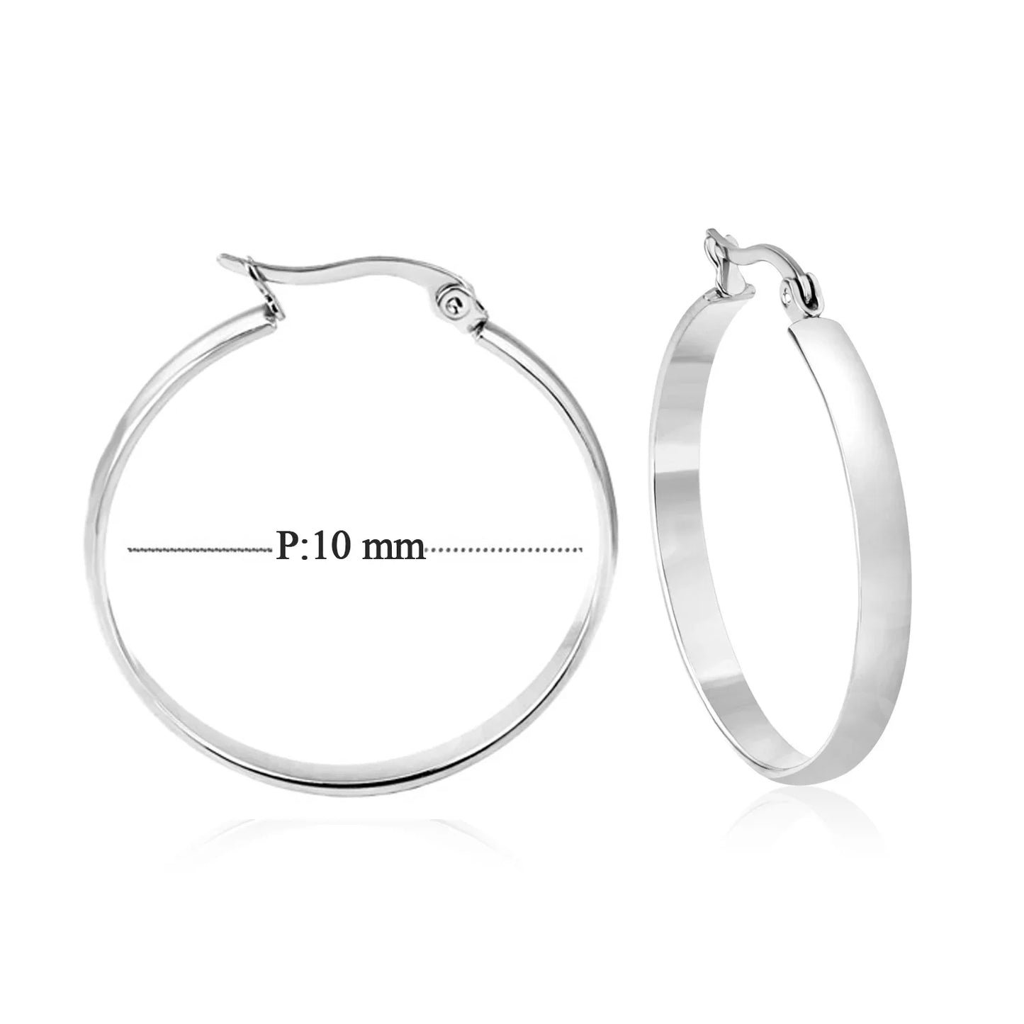 LUXUSTEEL Stainless Steel Hoop Earrings | Simple Geometric Shapes for Women